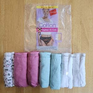 NWOT Hanes Underwear Panties Hi-Cut Tagless Lot of 7